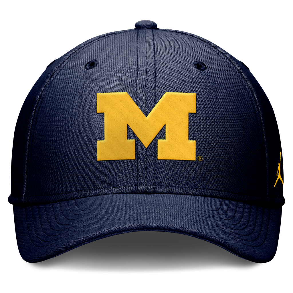 Michigan Wolverines Jordan Brand Rise Primetime Flex Hat-Navy product image 2, provided for visual reference and product