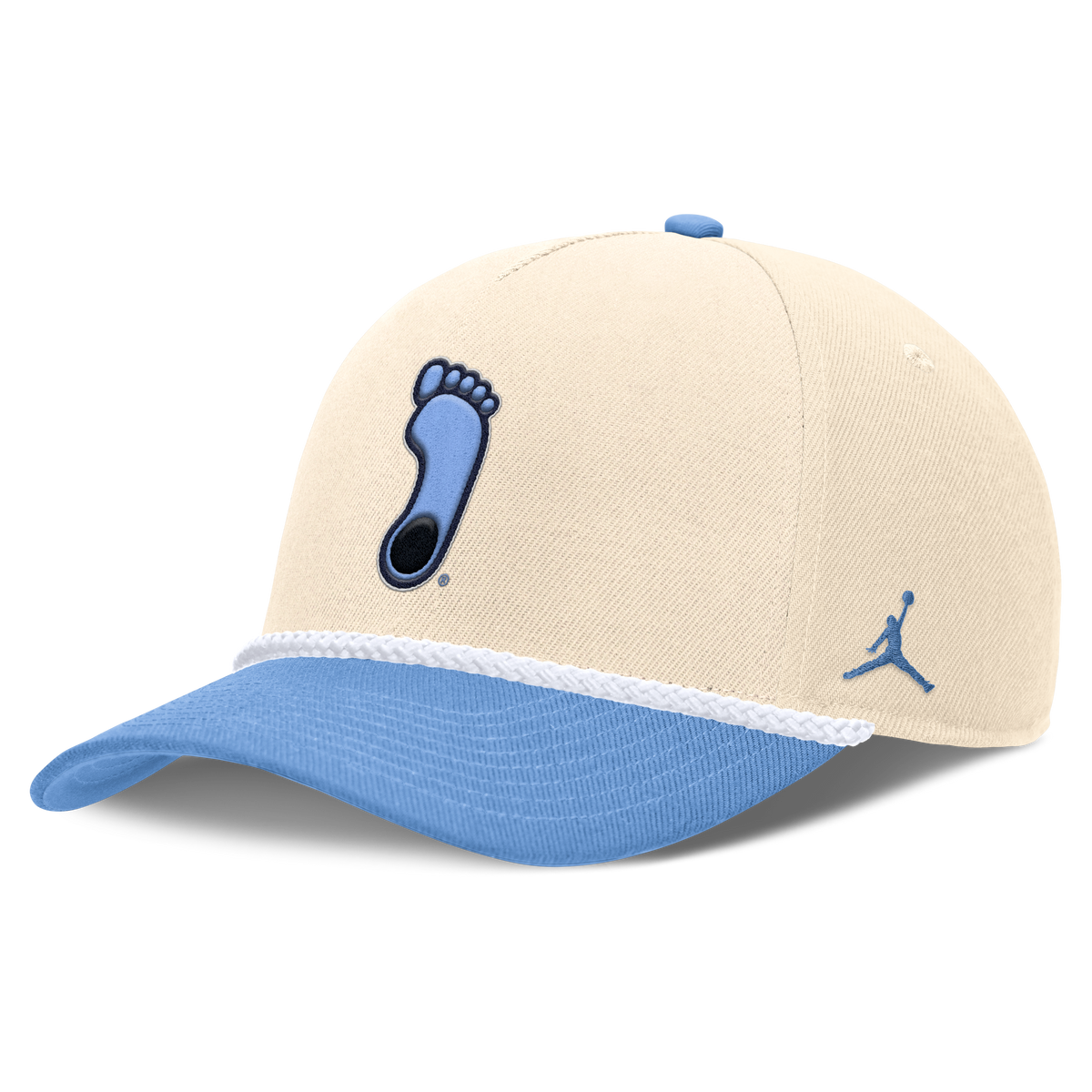 North Carolina Tar Heels Jordan Brand Unisex 2026 Primetime Natural 5-Panel Rope 2-Tone Rise Hat - Natural product image 1,