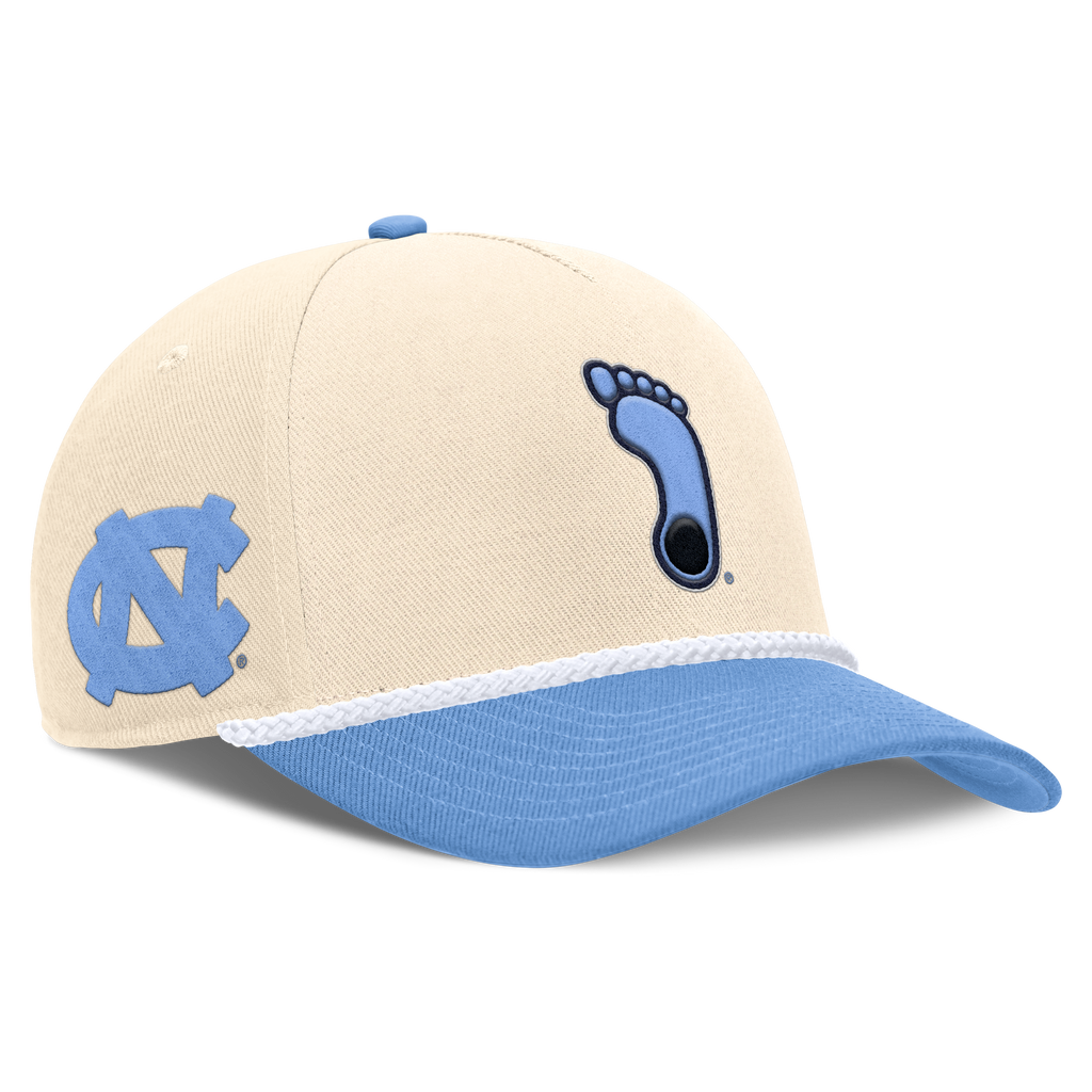 North Carolina Tar Heels Jordan Brand Unisex 2026 Primetime Natural 5-Panel Rope 2-Tone Rise Hat - Natural product image 3,