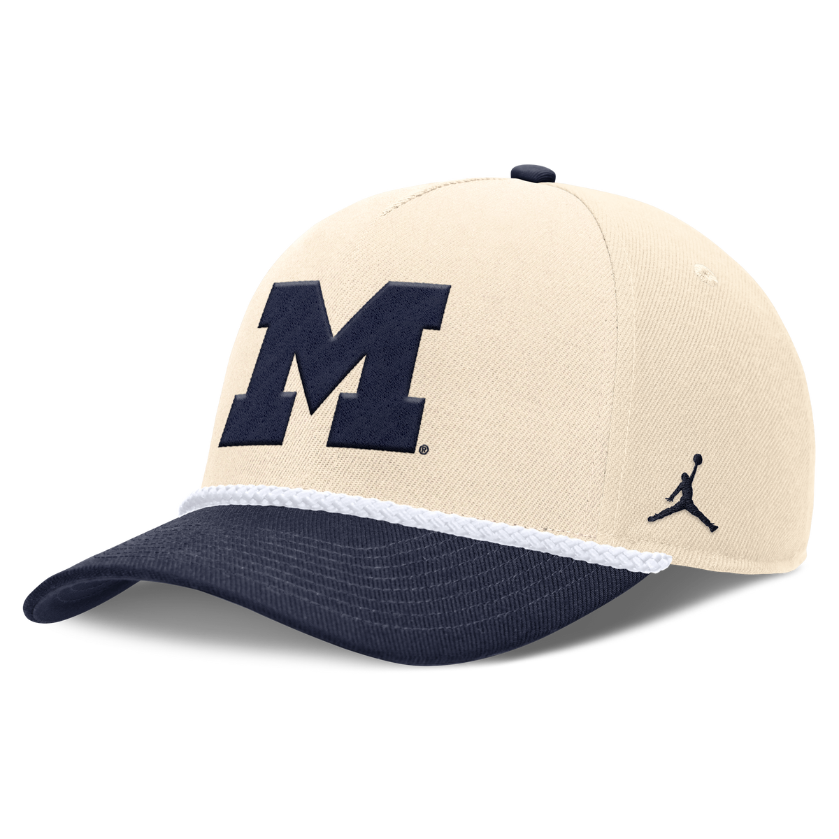 Michigan Wolverines Jordan Brand Unisex 2026 Primetime Natural 5-Panel Rope 2-Tone Rise Hat - Natural product image 1,