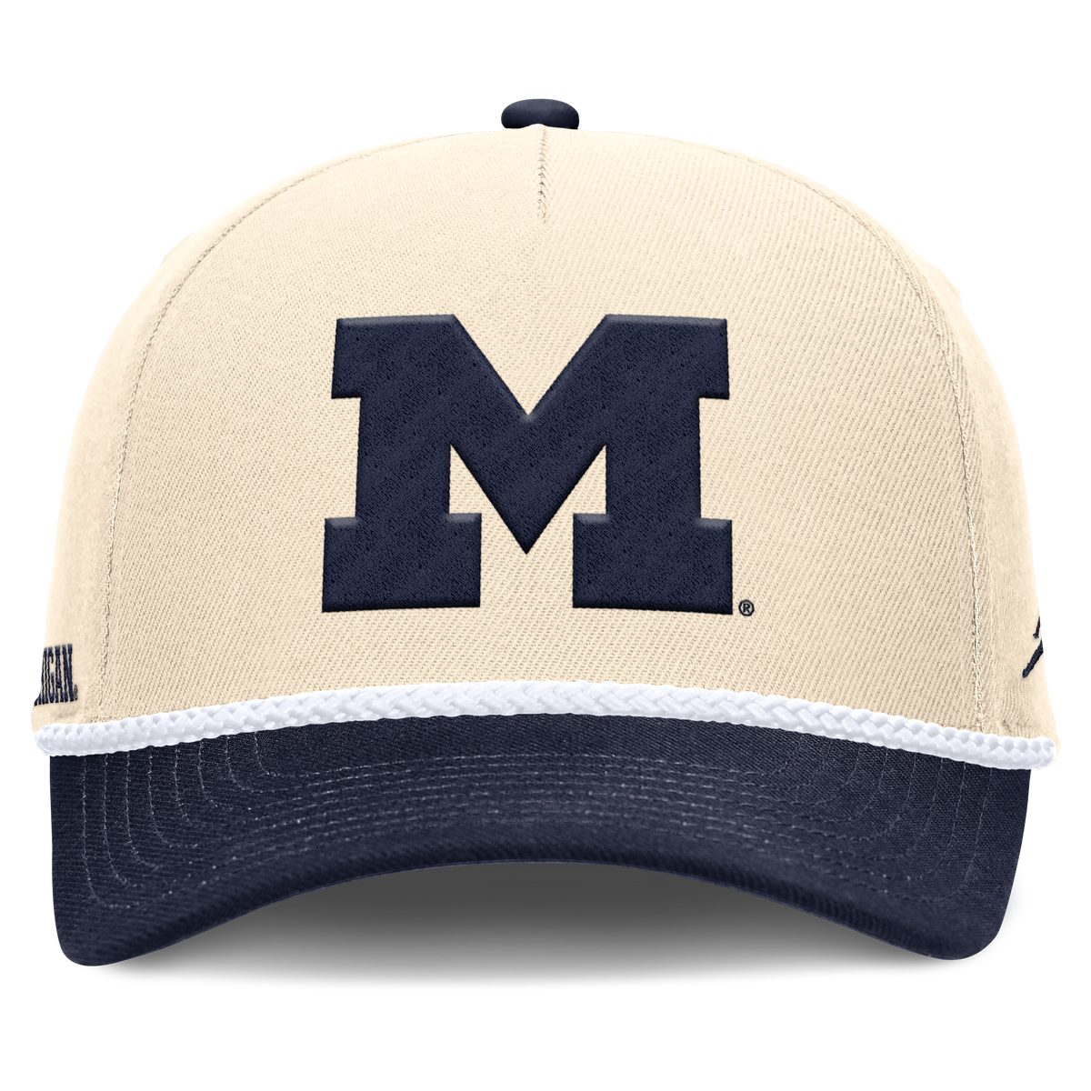Michigan Wolverines Jordan Brand Unisex 2026 Primetime Natural 5-Panel Rope 2-Tone Rise Hat - Natural product image 2,