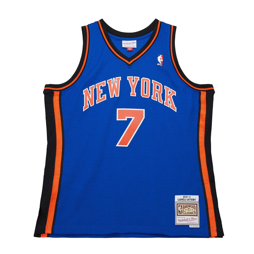 New York Knicks Carmelo Anthony Mitchell & Ness Blue 2010-11 Hardwood Classics Swingman Jersey for Men product image 1,