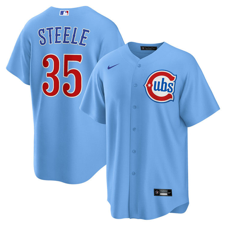 Justin Steele #35 Chicago Cubs Nike Light Blue 2nd Alternate Replica Jersey for Men product image 1, provided for visual