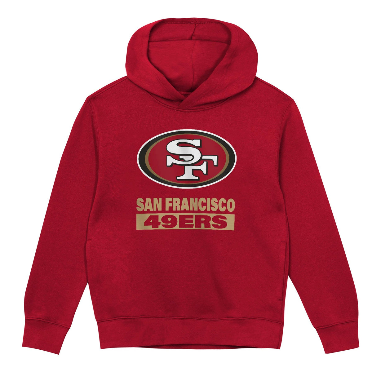 San Francisco 49ers Youth Back to Basics Red Hoodie product image 2, provided for visual reference and product detail review
