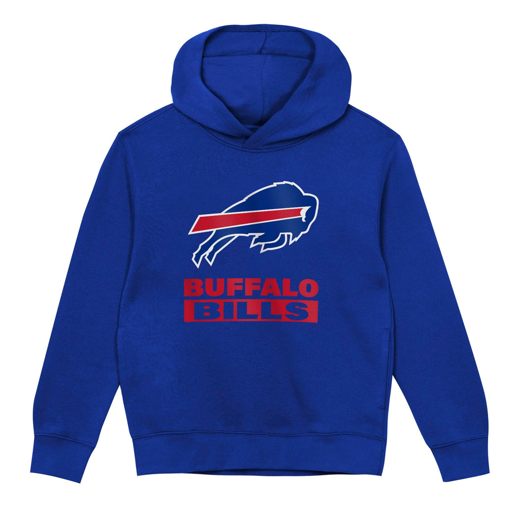 Buffalo Bills Youth Back to Basics Blue Hoodie product image 2, provided for visual reference and product detail review