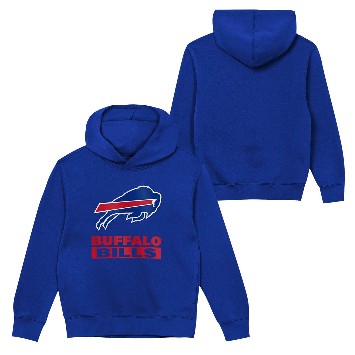 Buffalo Bills Youth Back to Basics Blue Hoodie product image 1, provided for visual reference and product detail review