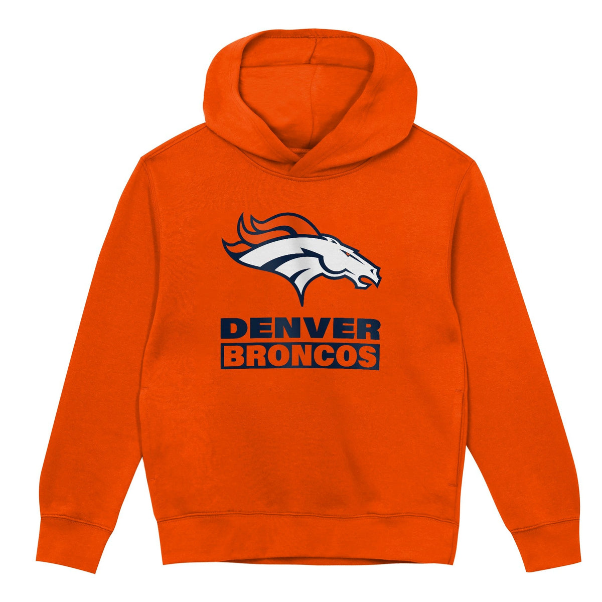 Denver Broncos Youth Back to Basics Orange Hoodie product image 2, provided for visual reference and product detail review