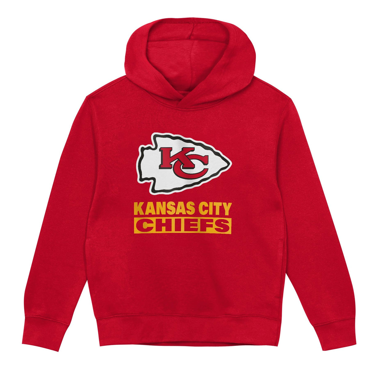 Kansas City Chiefs Youth Back to Basics Red Hoodie product image 2, provided for visual reference and product detail review