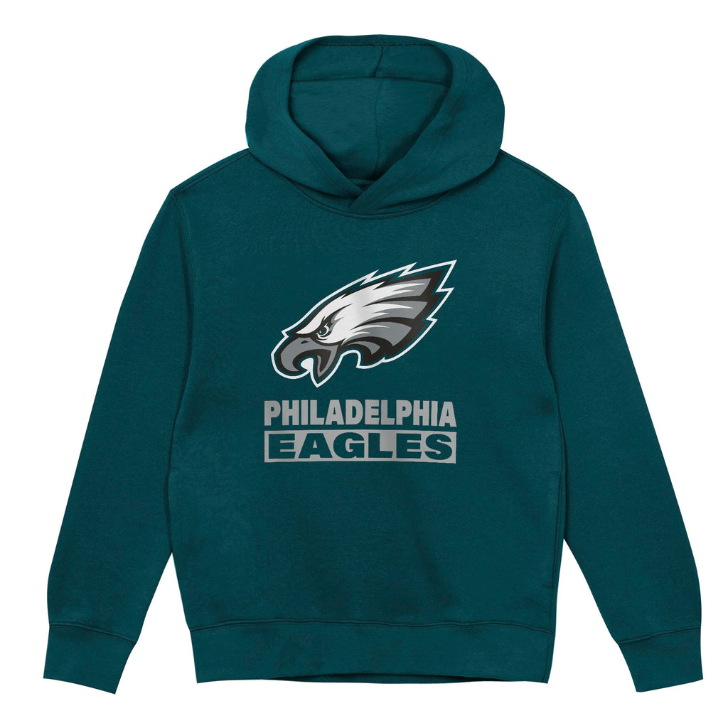 Philadelphia Eagles Youth Back to Basics Green Hoodie product image 2, provided for visual reference and product detail