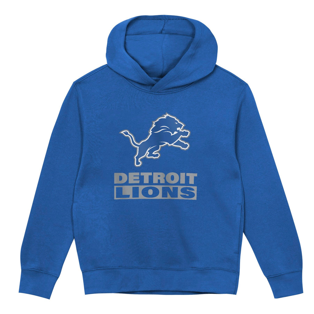 Detroit Lions Youth Back to Basics Blue Hoodie product image 2, provided for visual reference and product detail review