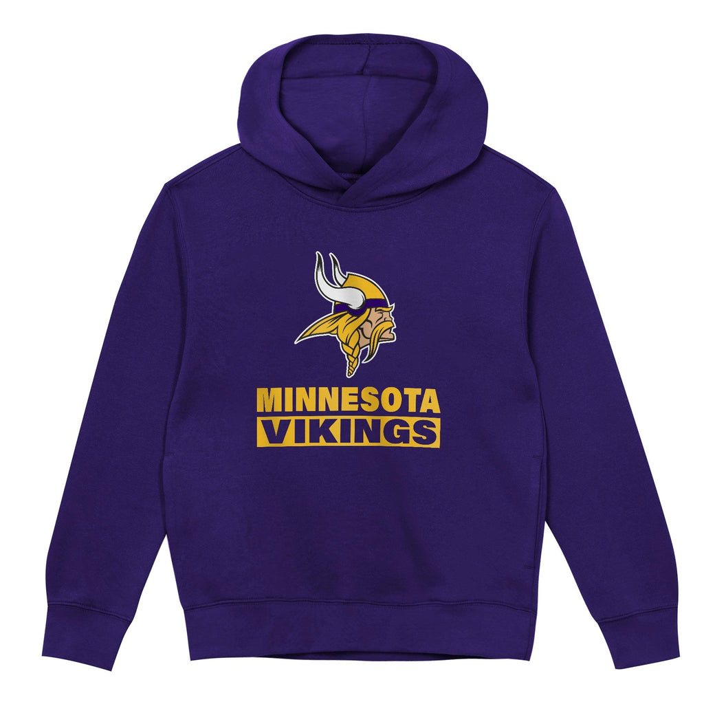 Minnesota Vikings Youth Back to Basics Purple Hoodie product image 2, provided for visual reference and product detail review