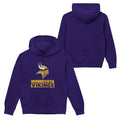 Minnesota Vikings Youth Back to Basics Purple Hoodie product image 1, provided for visual reference and product detail review