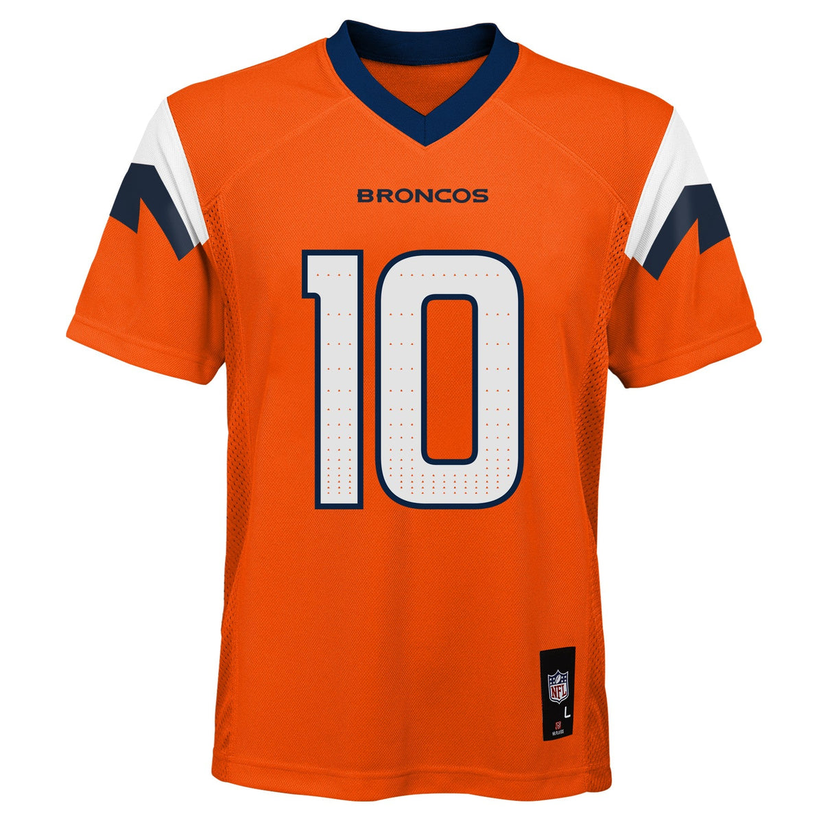 Youth Bo Nix Denver Broncos Orange Replica Mid Tier Player Jersey product image 2, provided for visual reference and product
