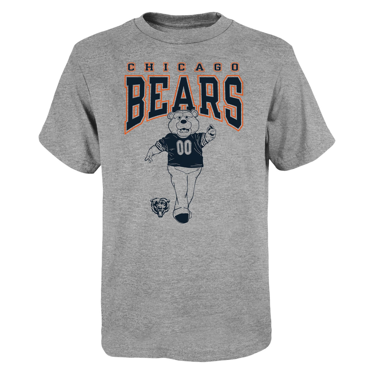 Kids Chicago Bears Gray Mascot Hero Child T-Shirt product image 1, provided for visual reference and product detail review