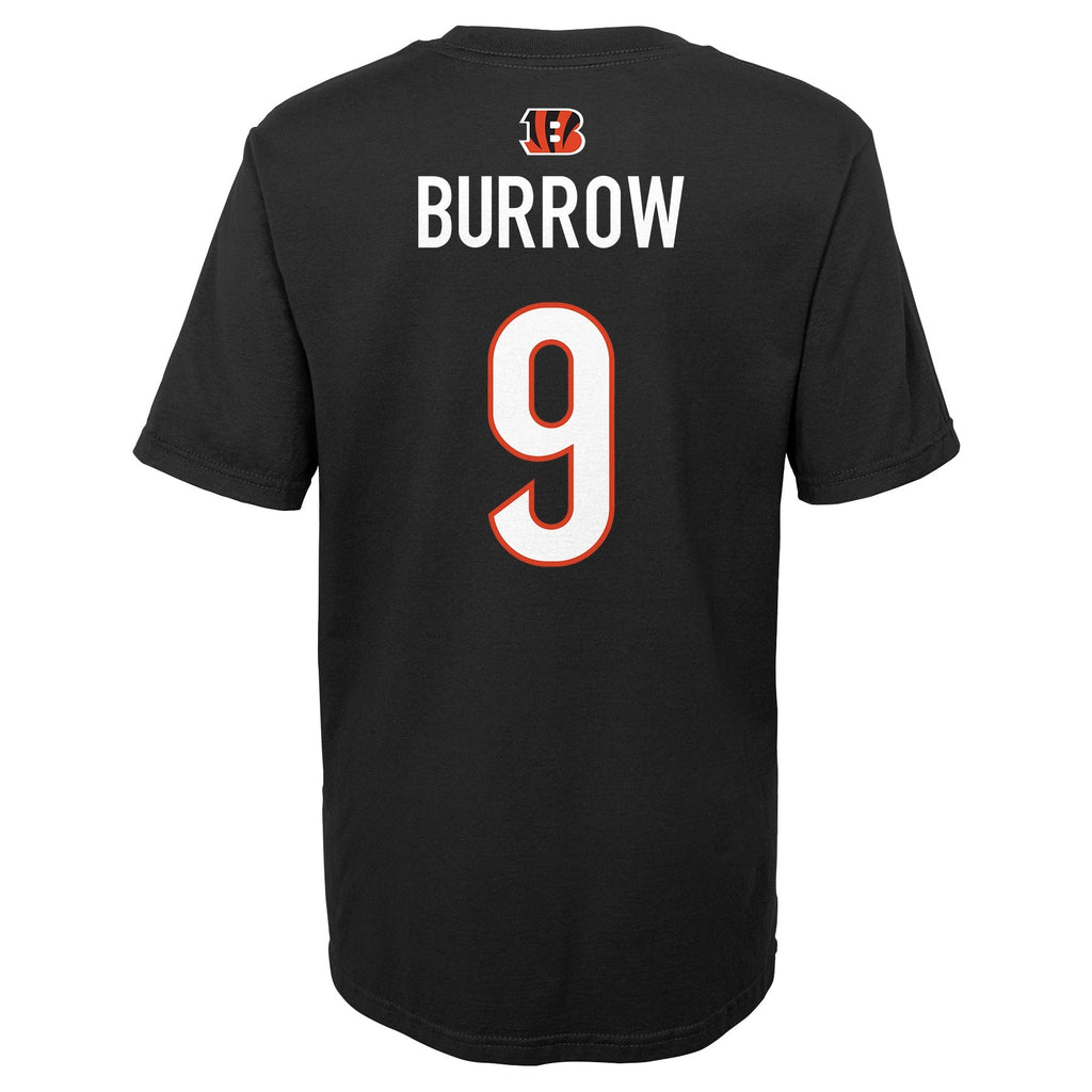 Child Joe Burrow Cincinnati Bengals Black Mainliner Player Name & Number T-Shirt product image 3, provided for visual