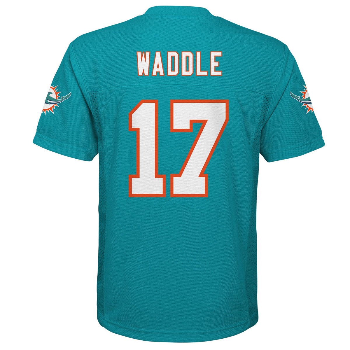 Jalen Waddle Miami Dolphins Youth Replica Mid Tier Player Jersey - Teal product image 3, provided for visual reference and
