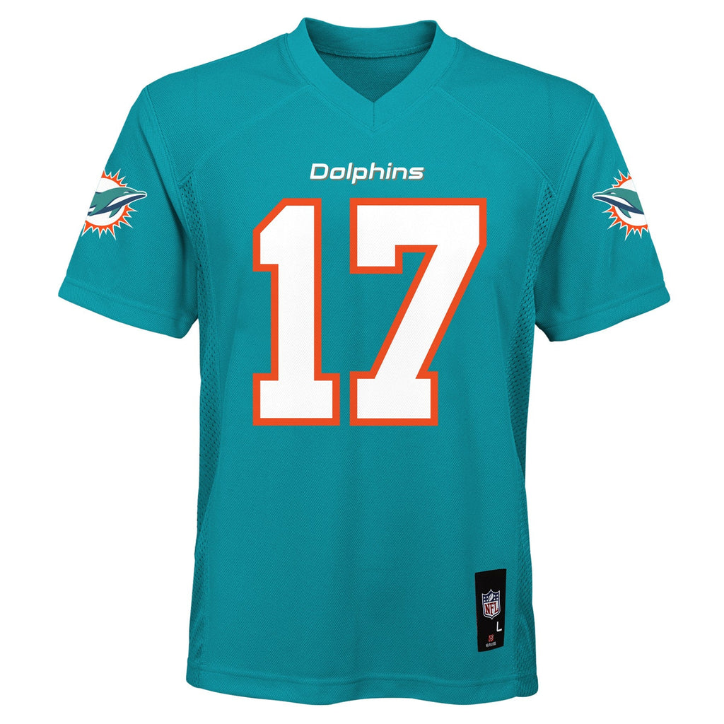 Jalen Waddle Miami Dolphins Youth Replica Mid Tier Player Jersey - Teal product image 2, provided for visual reference and