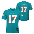 Jalen Waddle Miami Dolphins Youth Replica Mid Tier Player Jersey - Teal product image 1, provided for visual reference and