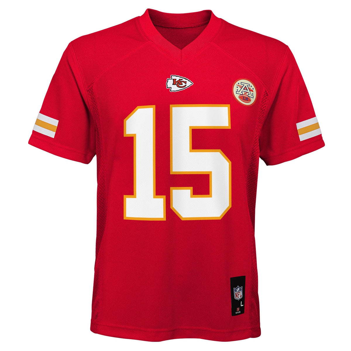 Youth Patrick Mahomes Kansas City Chiefs Red Mid Tier Player Jersey product image 2, provided for visual reference and