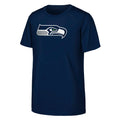 Youth Seattle Seahawks Navy Primary Logo T-Shirt product image 1, provided for visual reference and product detail review