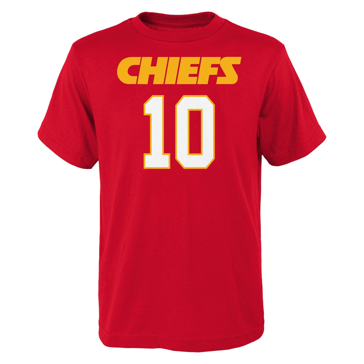 Youth Kansas City Chiefs Isiah Pacheco Red Mainliner Player Name & Number T-Shirt product image 3, provided for visual