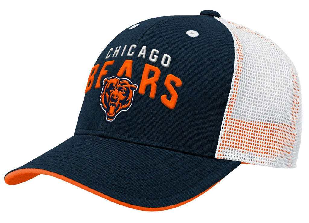 Youth Chicago Bears Navy Core Lock-Up Pre-Curved Snapback Hat product image 1, provided for visual reference and product