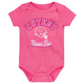 Newborn/Infant Girls Chicago Bears Pink Cutest Fan Short Sleeve Creeper product image 1, provided for visual reference and