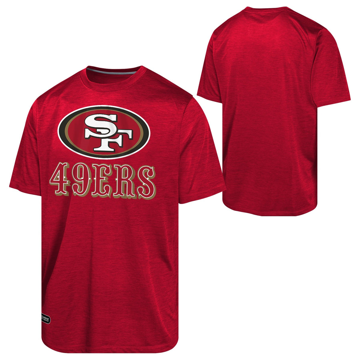 Youth San Francisco 49ers NFL Combine Red Spike Speed T-Shirt product image 1, provided for visual reference and product