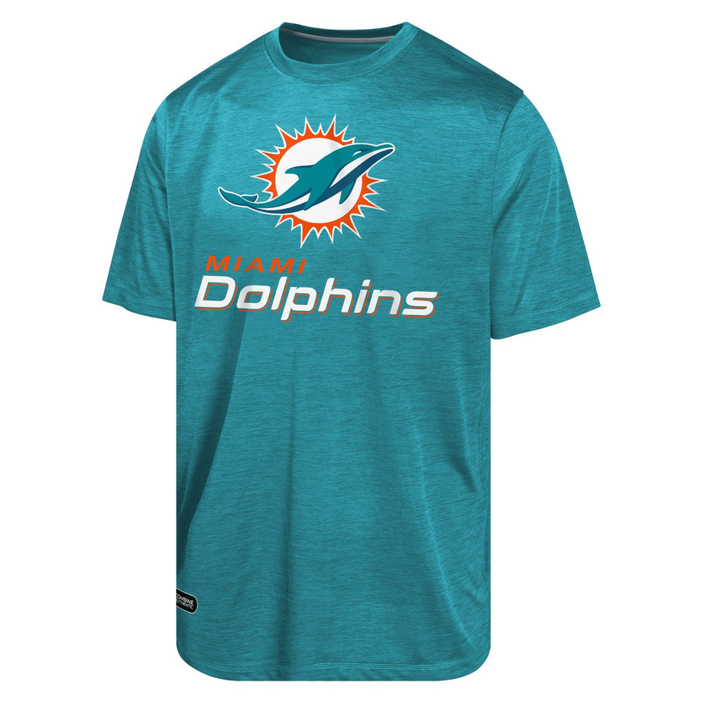 Mens Miami Dolphins NFL Combine Aqua Spike Speed T-Shirt product image 2, provided for visual reference and product detail