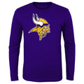 Youth Minnesota Vikings Purple NFL Primary Logo Long Sleeve T-Shirt product image 1, provided for visual reference and