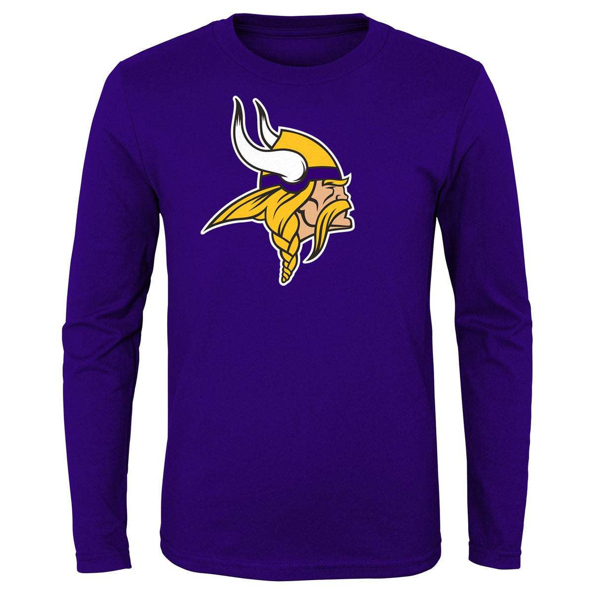 Youth Minnesota Vikings Purple NFL Primary Logo Long Sleeve T-Shirt product image 1, provided for visual reference and