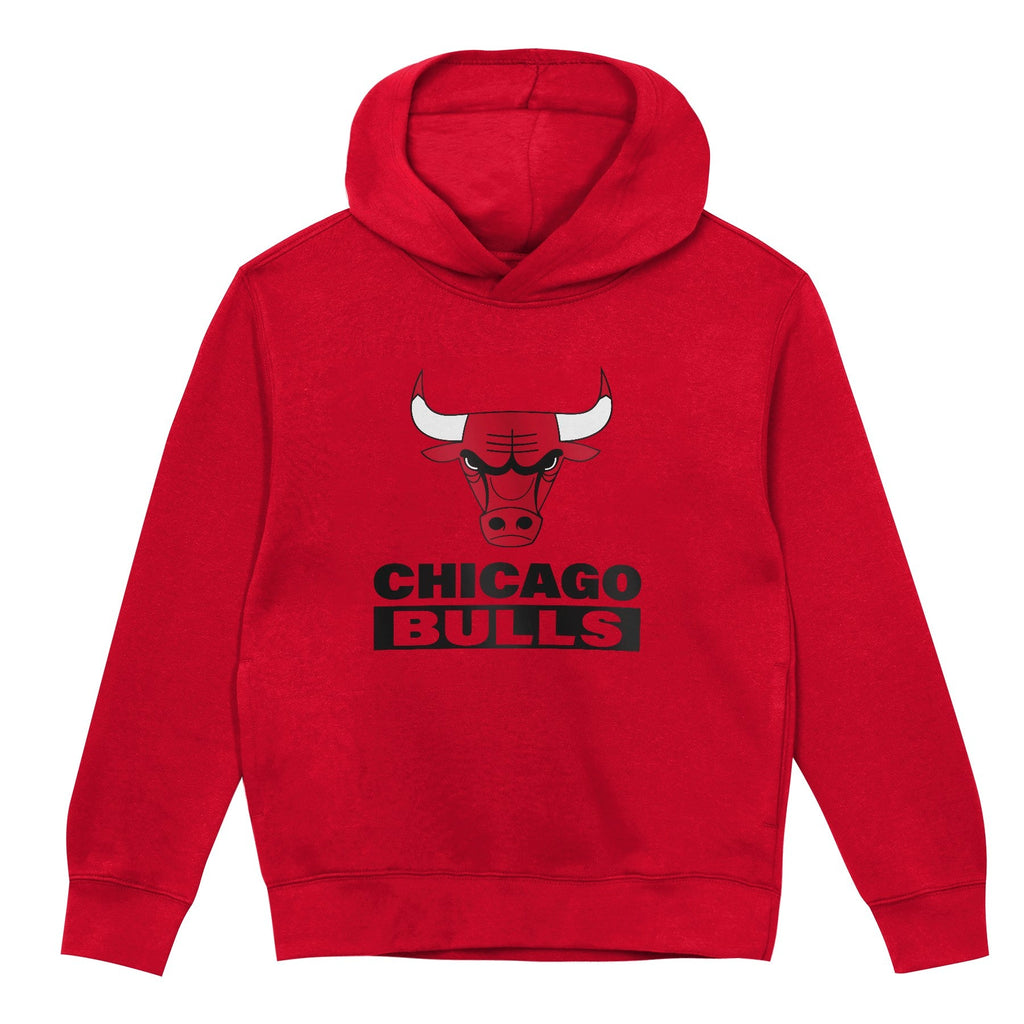 Chicago Bulls Child Back to Basics Red Hoodie product image 2, provided for visual reference and product detail review