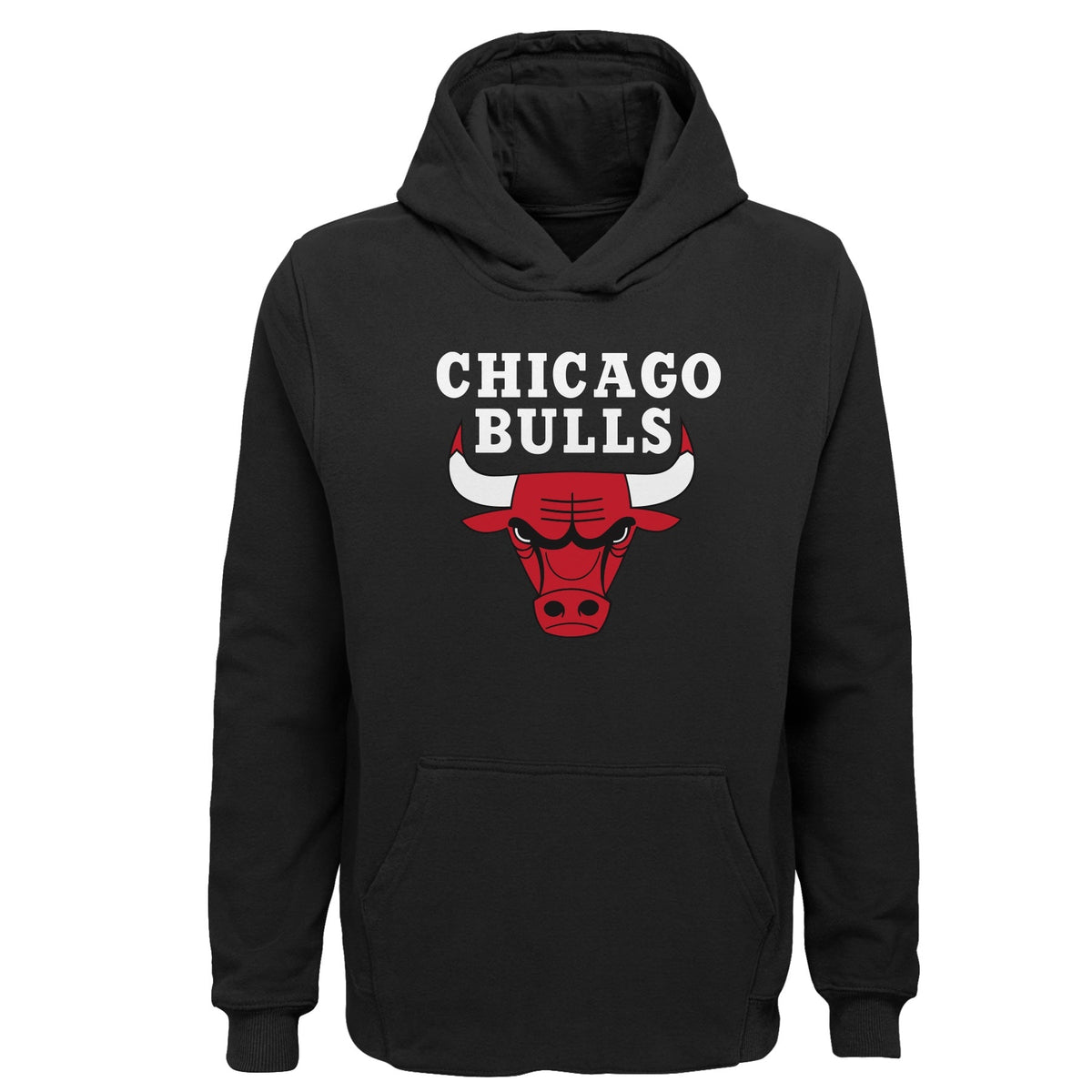 Chicago Bulls NBA Youth Secondary Logo Black Pullover Fleece Hoodie product image 1, provided for visual reference and