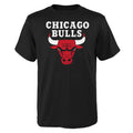 Youth Chicago Bulls Black Basic Logo Wordmark T-Shirt product image 1, provided for visual reference and product detail