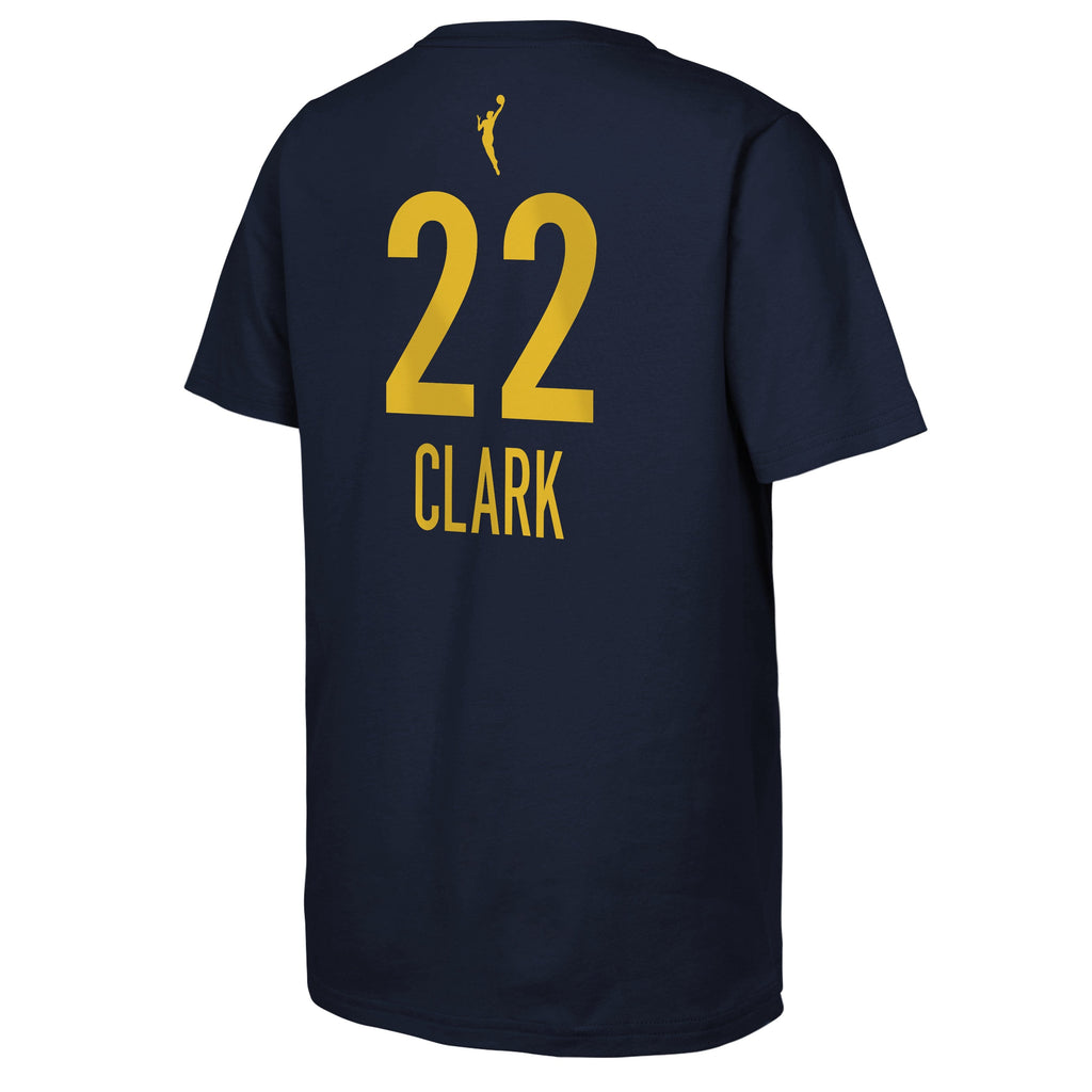 Youth Caitlin Clark Indiana Fever WNBA Navy Player Name And Number T-Shirt product image 3, provided for visual reference