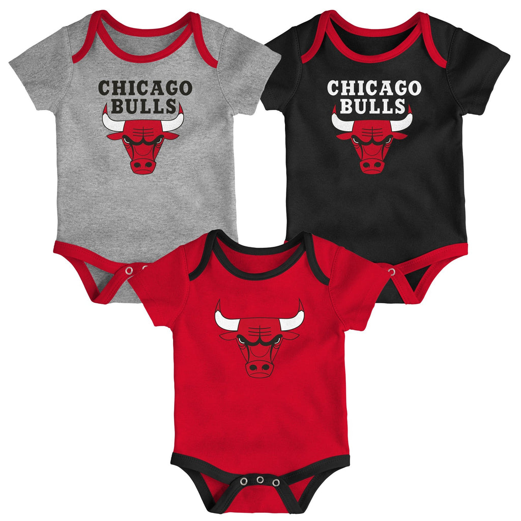Newborn/Infant Chicago Bulls Game Time 3-Piece Creeper Set product image 1, provided for visual reference and product detail