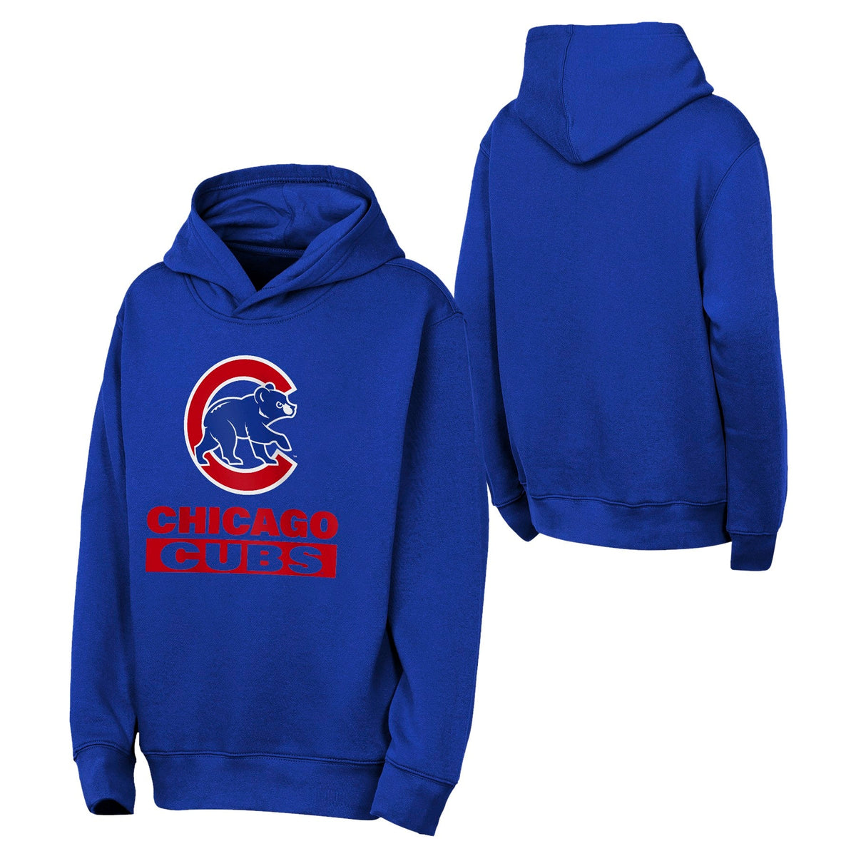 Chicago Cubs Youth Back to Basics Blue Hoodie product image 1, provided for visual reference and product detail review
