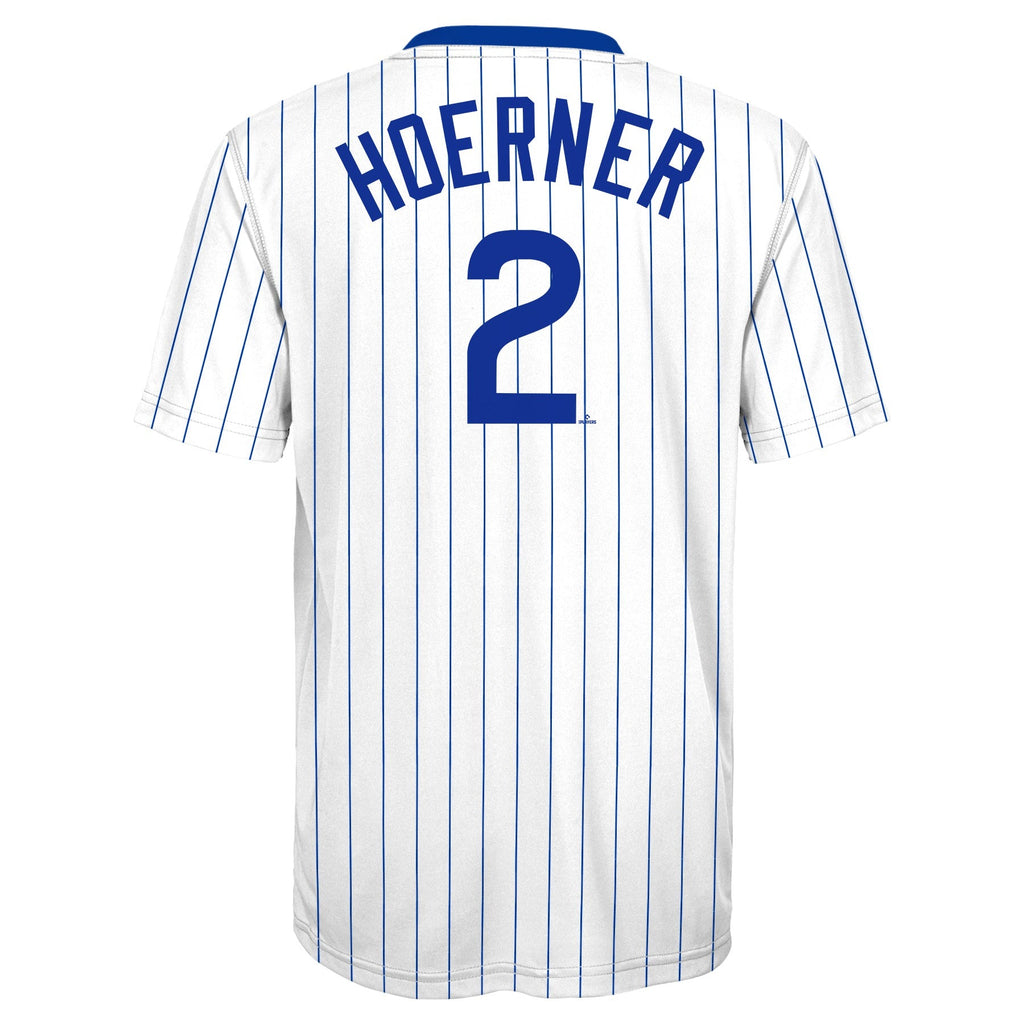 Youth Chicago Cubs Nico Hoerner White/Royal Player Sublimated Jersey Top product image 3, provided for visual reference and