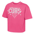 Youth Girls Chicago Cubs Pink Luv 4 Team Boxy T-Shirt product image 1, provided for visual reference and product detail
