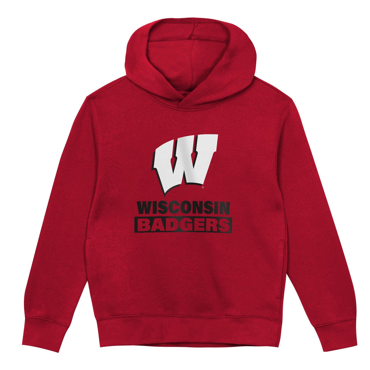 Wisconsin Bagers Youth Back to Basics Red Hoodie product image 2, provided for visual reference and product detail review