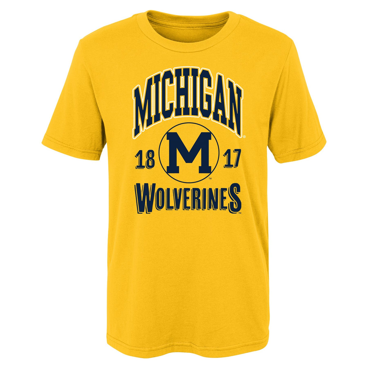 Youth Michigan Wolverines Retro Billboard Maize T-Shirt product image 1, provided for visual reference and product detail