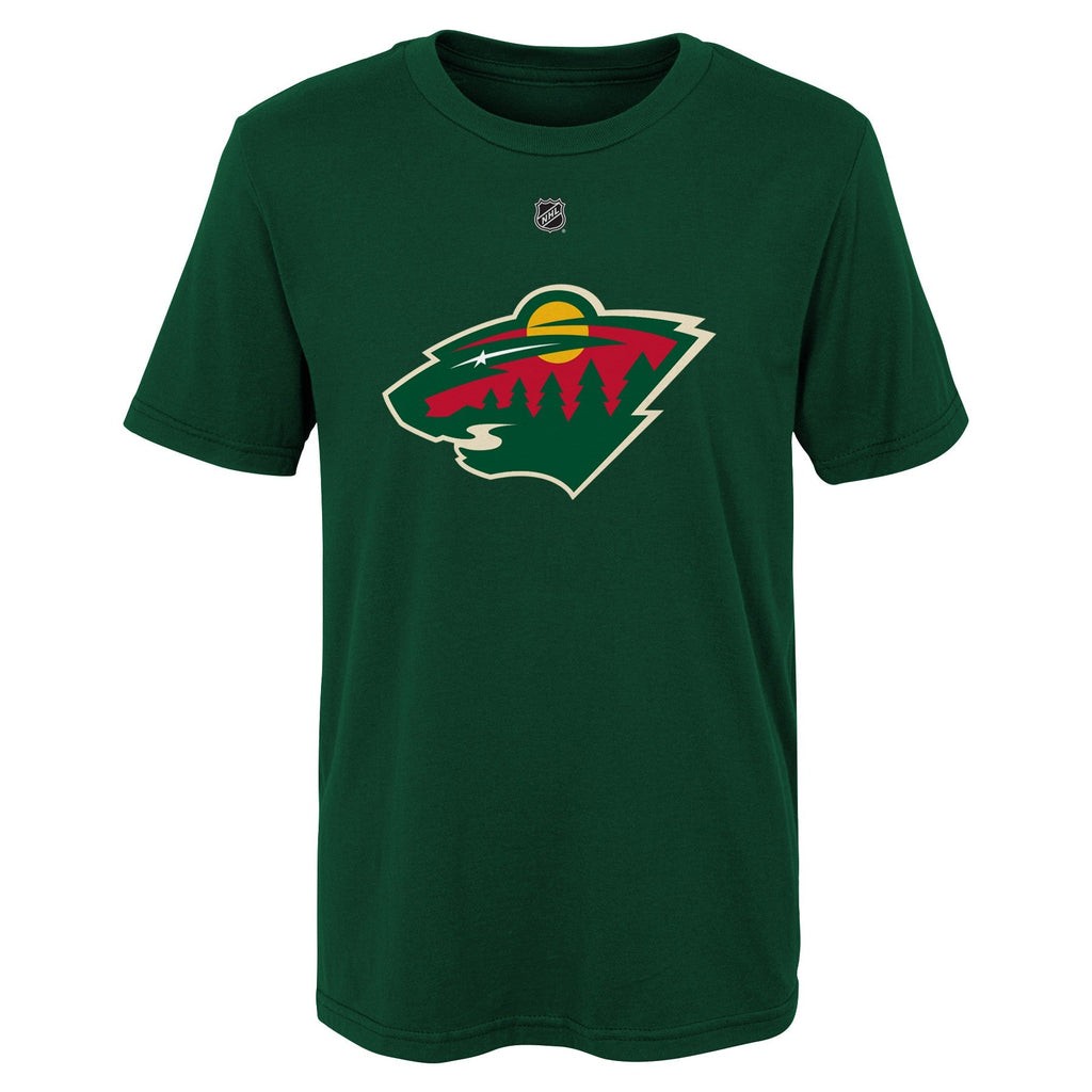 Youth Minnesota Wild Kirill Kaprizov Green Player Name & Number T-Shirt product image 2, provided for visual reference and