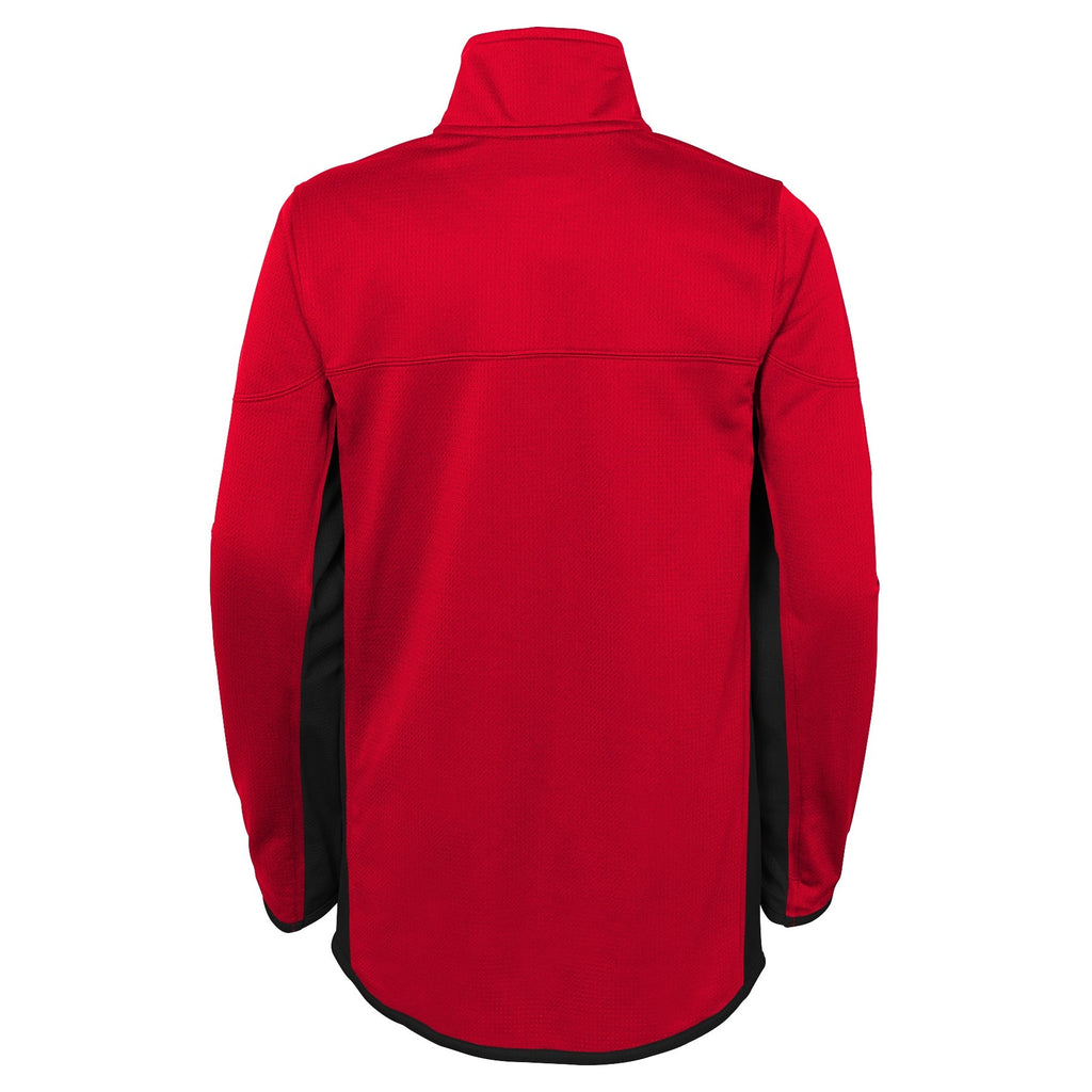 Chicago Blackhawks Child 1/4 Zip Red Fleece Top product image 3, provided for visual reference and product detail review