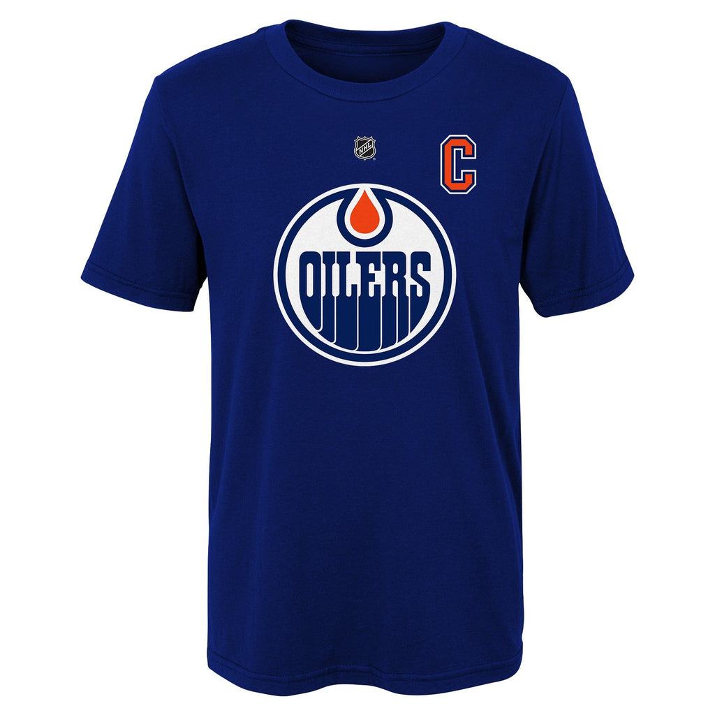 Youth Edmonton Oilers Connor McDavid Blue NHL Player Name & Number T-Shirt product image 2, provided for visual reference