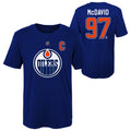 Youth Edmonton Oilers Connor McDavid Blue NHL Player Name & Number T-Shirt product image 1, provided for visual reference