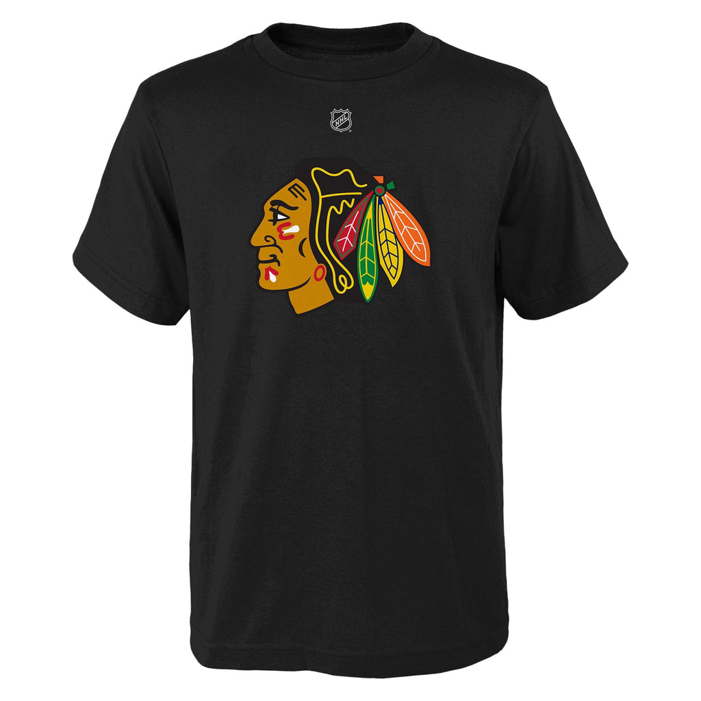 Youth Chicago Blackhawks Connor Bedard Black NHL Player Name & Number T-Shirt product image 2, provided for visual reference