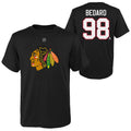 Youth Chicago Blackhawks Connor Bedard Black NHL Player Name & Number T-Shirt product image 1, provided for visual reference