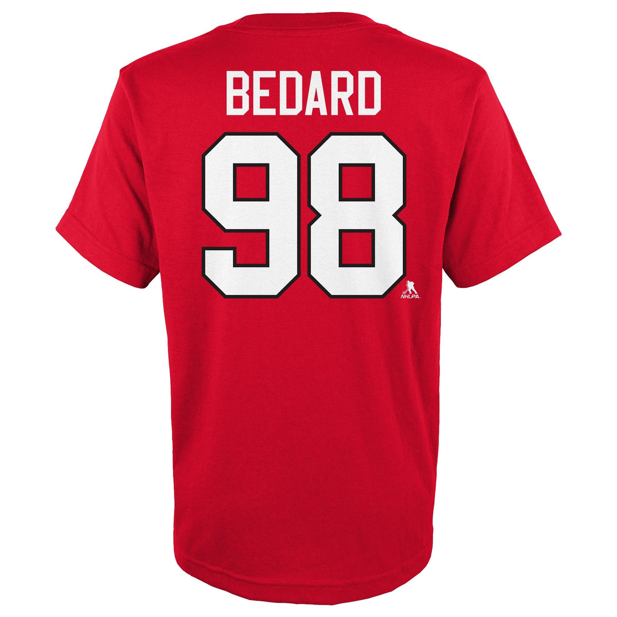 Toddler Chicago Blackhawks Connor Bedard Red NHL Player Name & Number T-Shirt product image 3, provided for visual reference