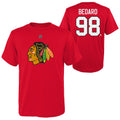 Toddler Chicago Blackhawks Connor Bedard Red NHL Player Name & Number T-Shirt product image 1, provided for visual reference