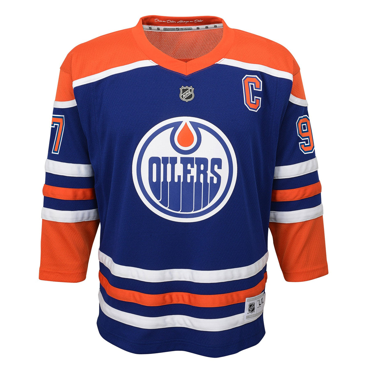 Youth Edmonton Oilers Connor McDavid Home Premier Jersey-Blue product image 2, provided for visual reference and product